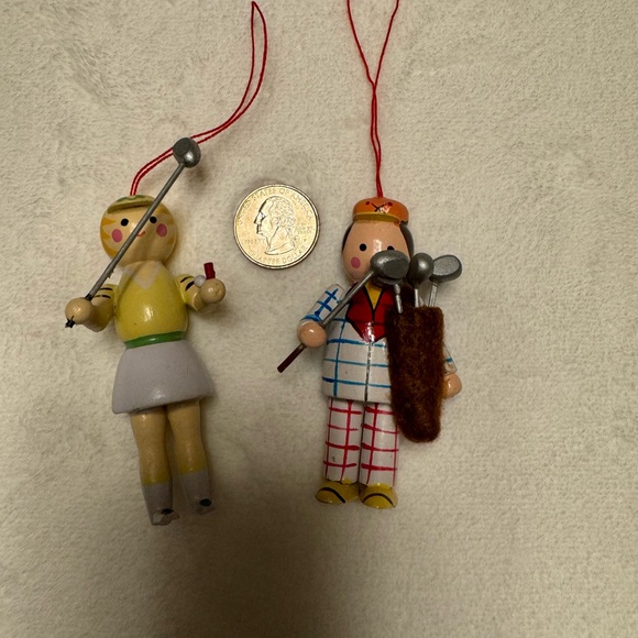 Vintage Golfers Wooden Christmas ornaments - Picture 4 of 7